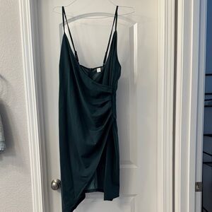 Chic Asymmetrical Dark Green Dress